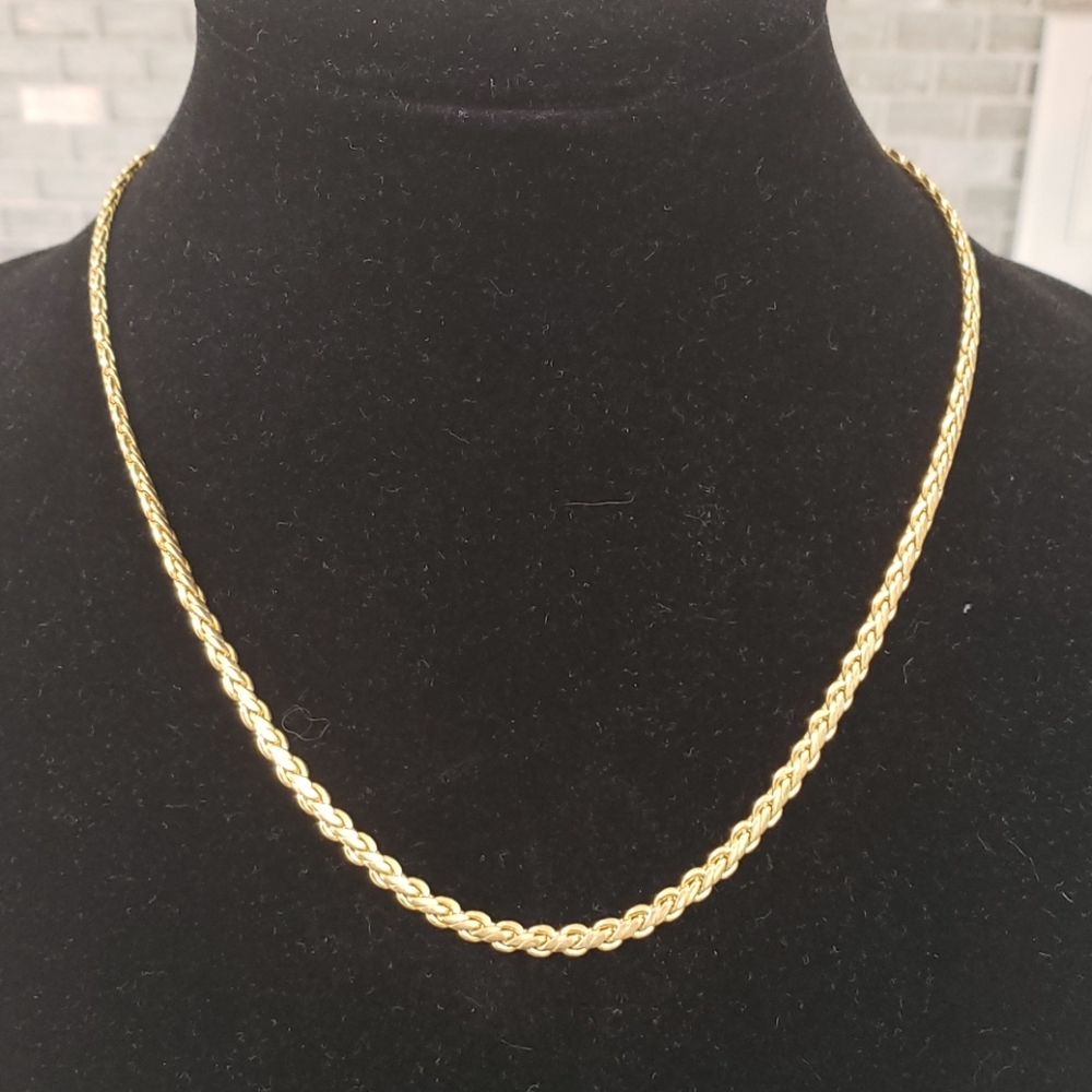 TRIFARI 16" Gold Herringbone Chain Necklace, 16" Long